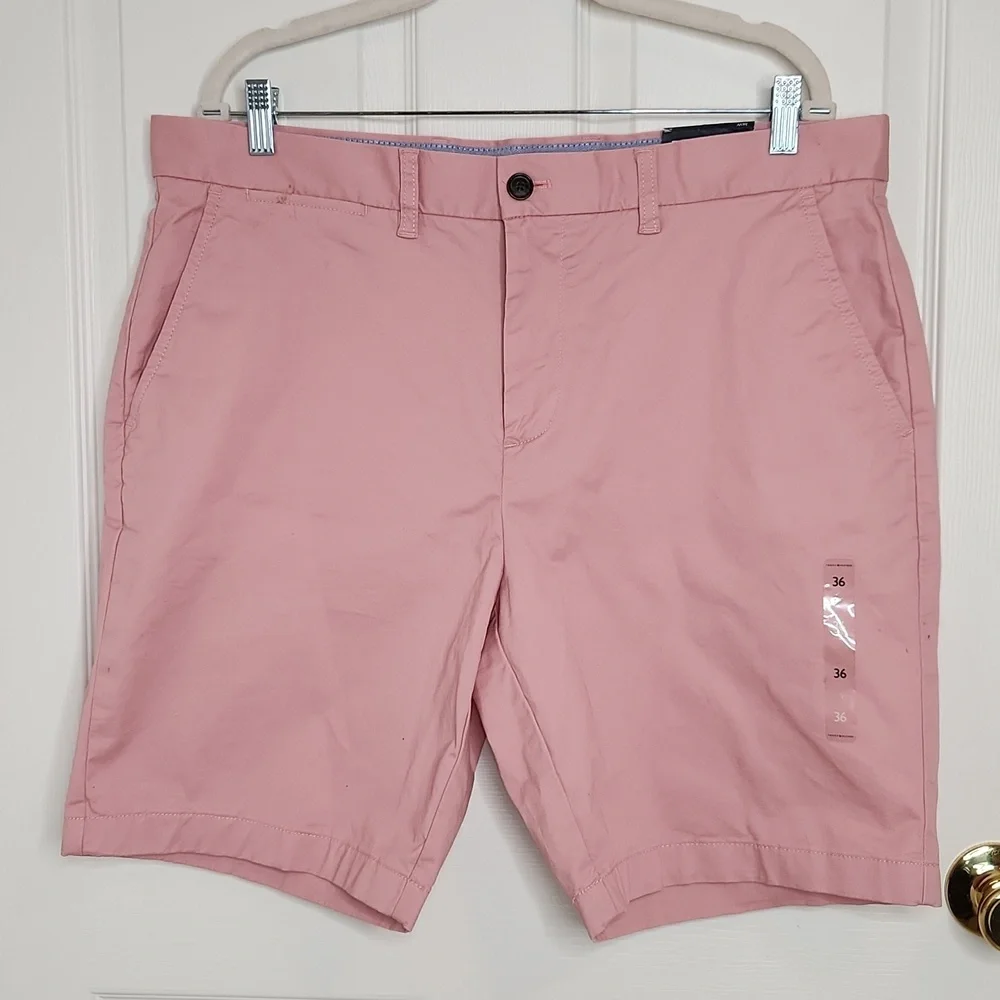 Tommy Hilfiger TH Flex salmon pink Nantucket Red chino shorts size 36